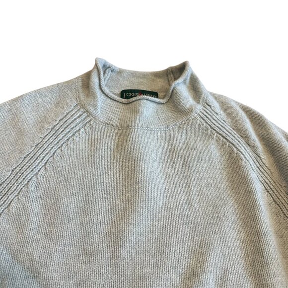 J. Crew Always Light Blue Merino Wool Pullover Sweater Mock Neck Cozy Sz Small - Picture 2 of 12